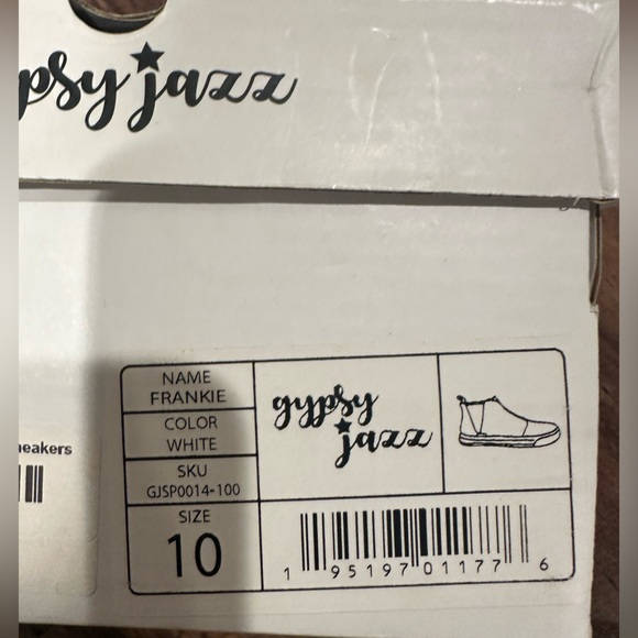 Brand new in box size 10 Gypsy Jazz high top slip on sneakers. WHITE - Picture 2 of 5